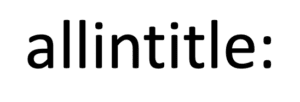 allintitle example allintitle example