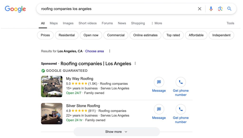 Google Ads Example Google Ads Example